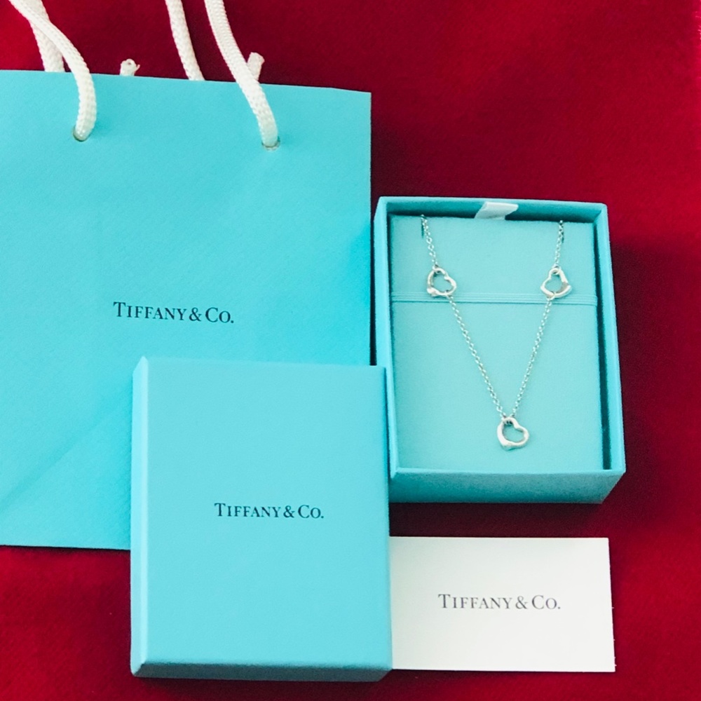 RARE Tiffany & Co. Sterling Silver Elsa Peretti Open Heart Collection Necklace